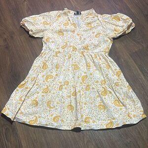 Ivy street paisley print tired baby doll‎ dress cotton mini prairie sun dress